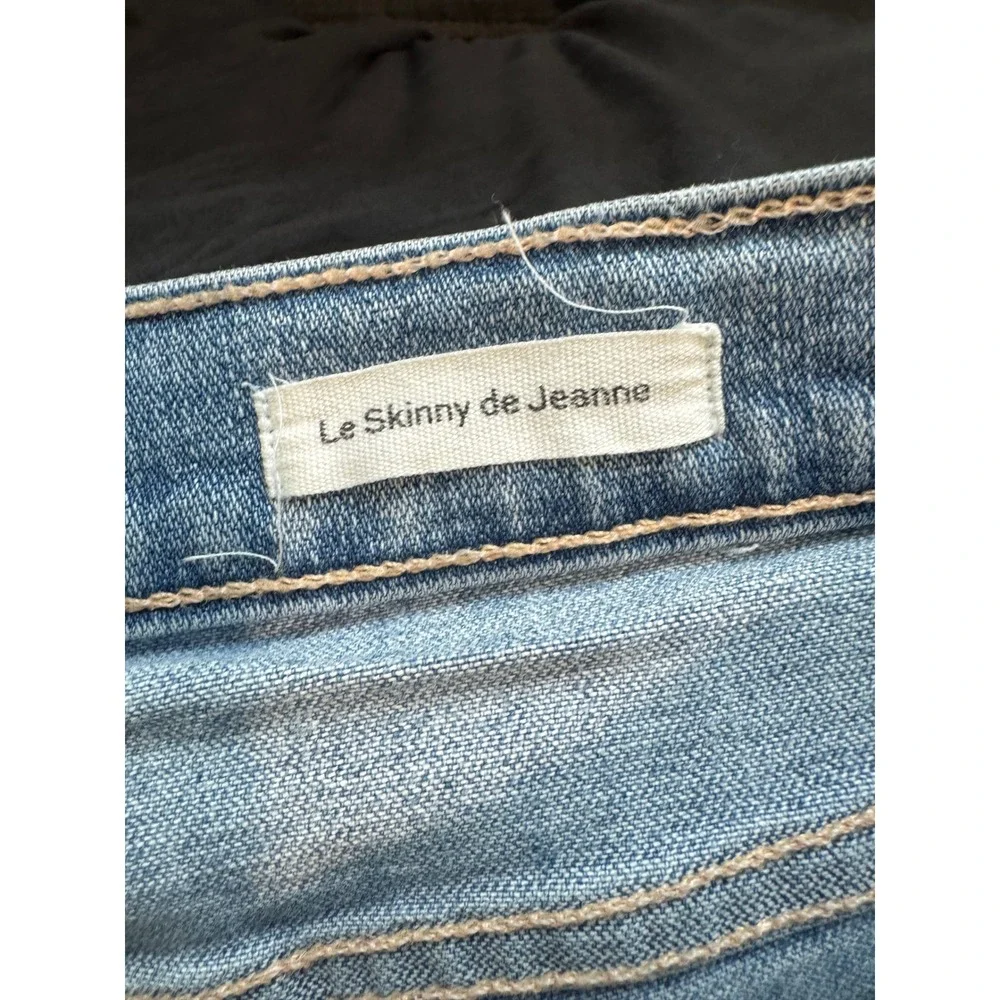 FRAME Le Skinny de Jeanne‎ Women 28 Light Blue Distressed Stepped Frayed Hem
